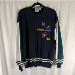 Vintage Cotton Traders Sport Golf Sweater Men's XL Blue 100% Cotton Pullover